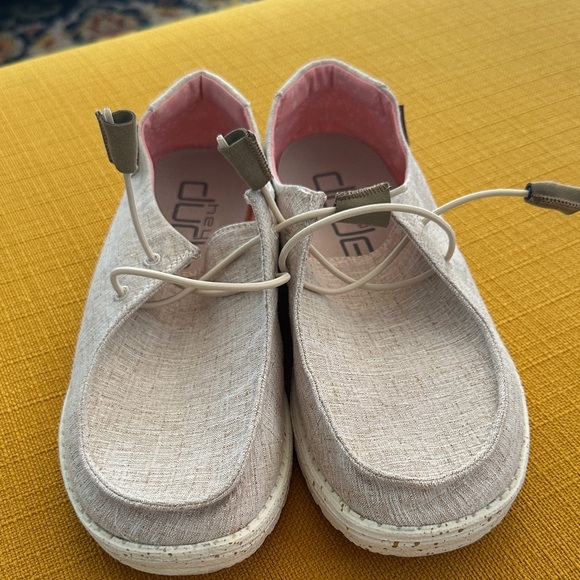 Hey Dude Light Tan Slip-On Shoes - Picture 1 of 7